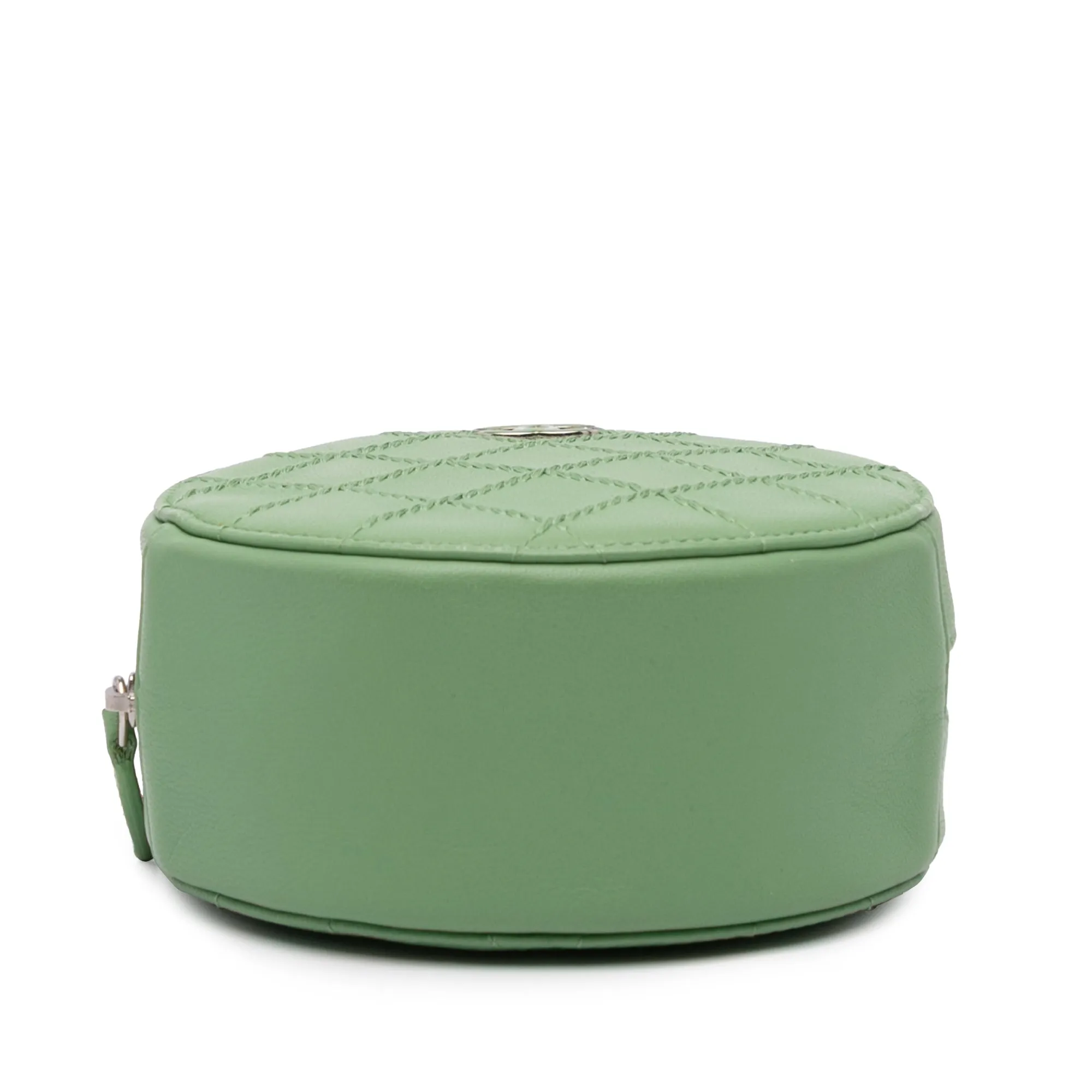 Quilted Lambskin Ultimate Stitch Round Clutch With Chain