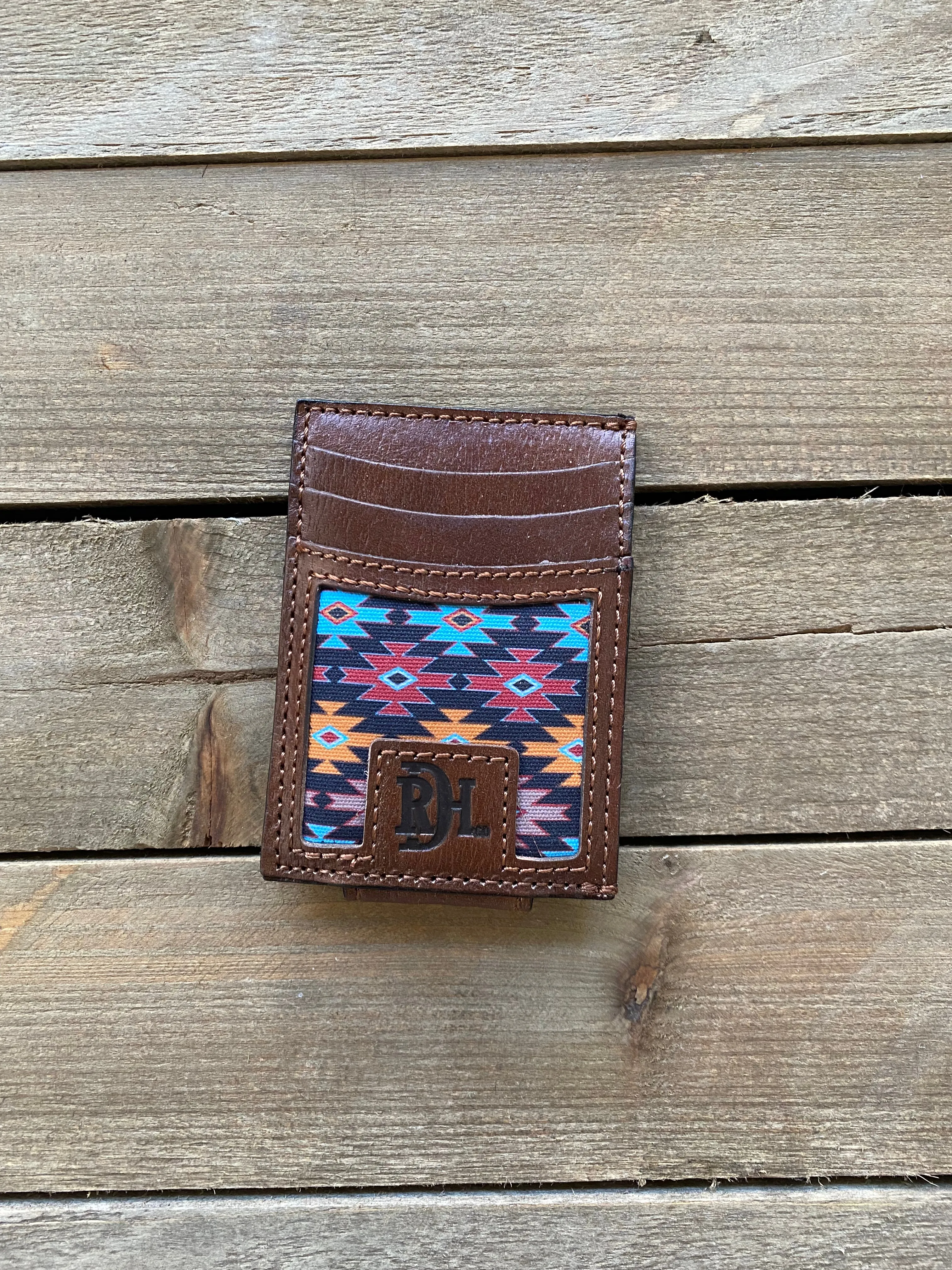 Red Dirt Hat Co Men’s Card Case With Magnetic Clip & Southwest Canvas Inlay