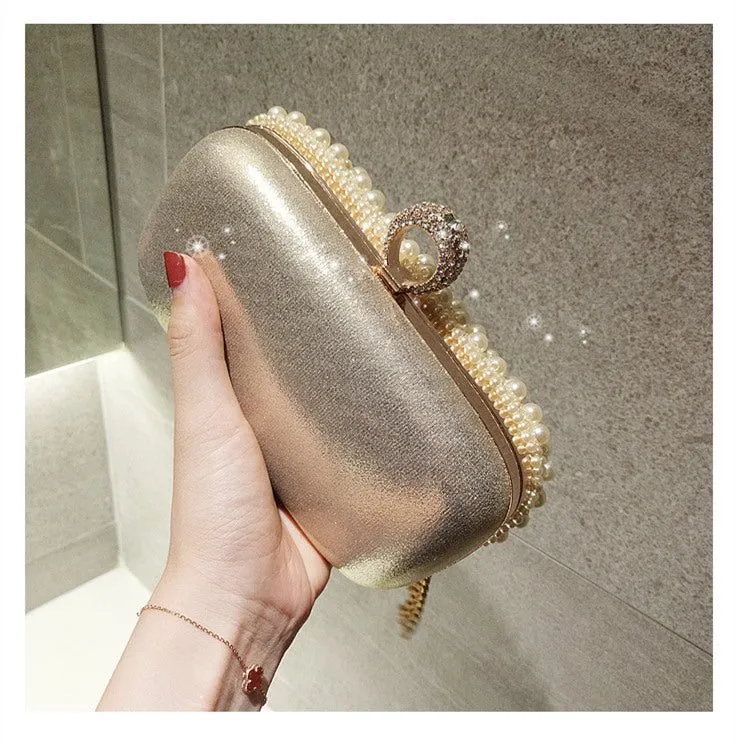Rhinestone Beaded Tassel Evening Clutch
