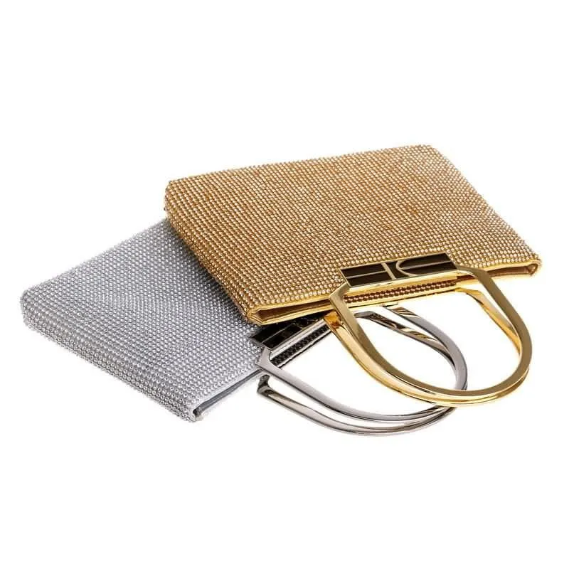 Rhinestone Evening Bags Gold Silver Clutches