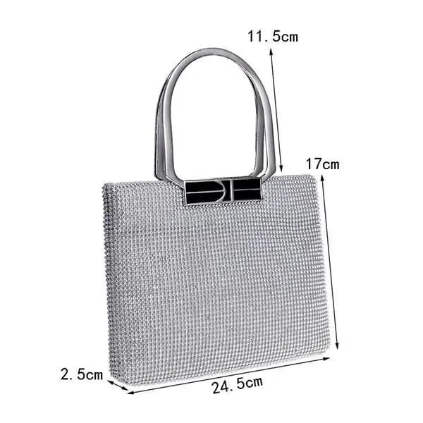 Rhinestone Evening Bags Gold Silver Clutches