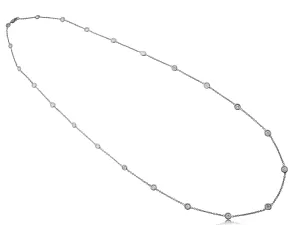 ROBERTO COIN 18K WHITE GOLD 2.38CT SI/G DIAMOND STATION NECKLACE FROM THE DIAMONDS BY THE INCH COLLECTION