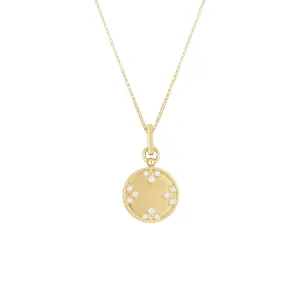 Roberto Coin 18K Yellow Gold Small Medallion Diamond Necklace