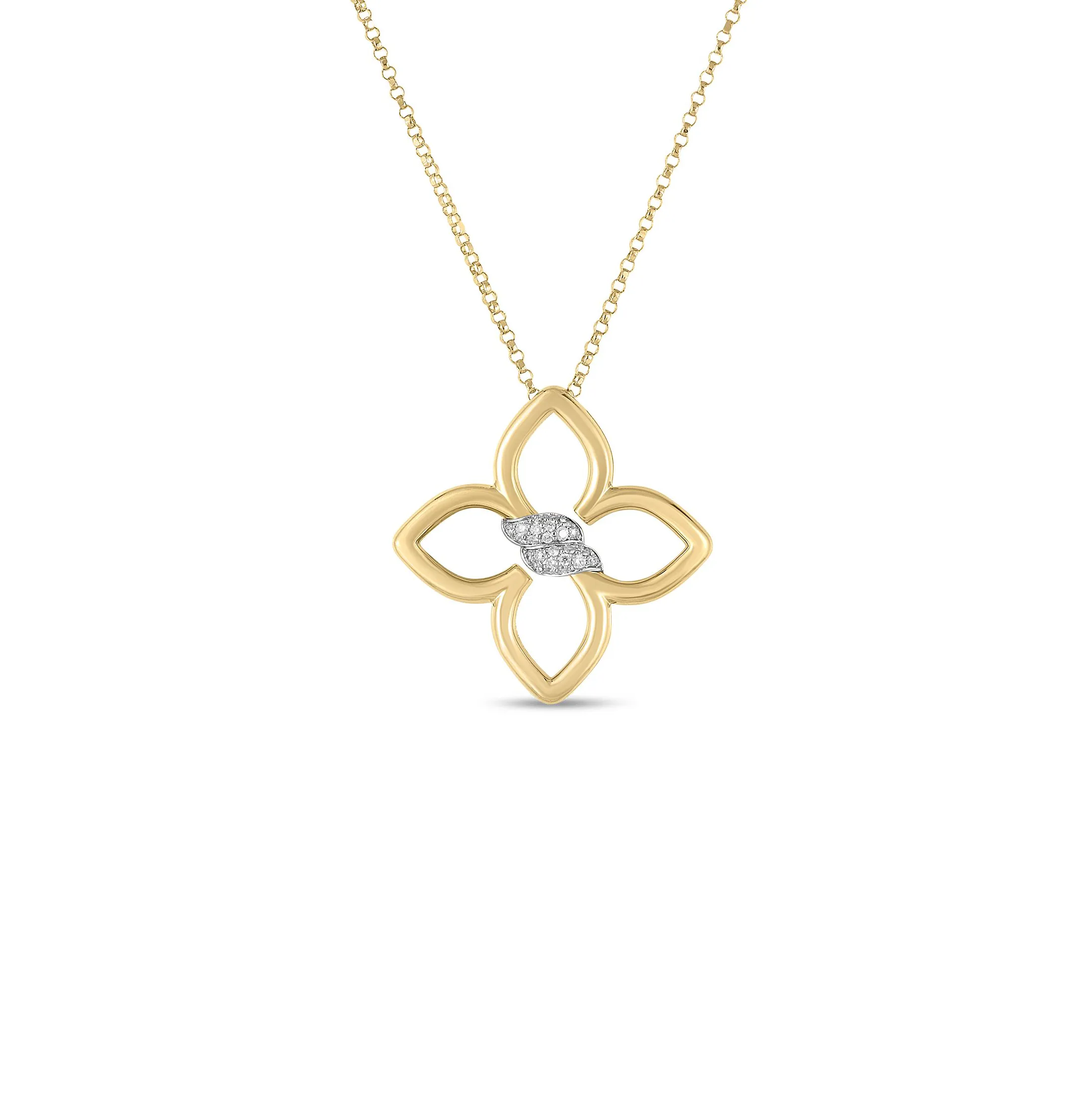 Roberto Coin Cialoma Small Diamond Flower Necklace