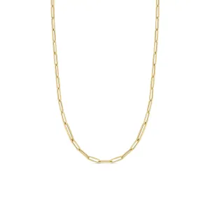 Roberto Coin Designer Gold 18k Yellow Gold 17" Alternating Link Paperclip Necklace