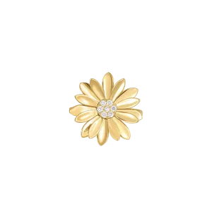 Roberto Coin Margherita Yellow Gold Flower Ring with Diamonds