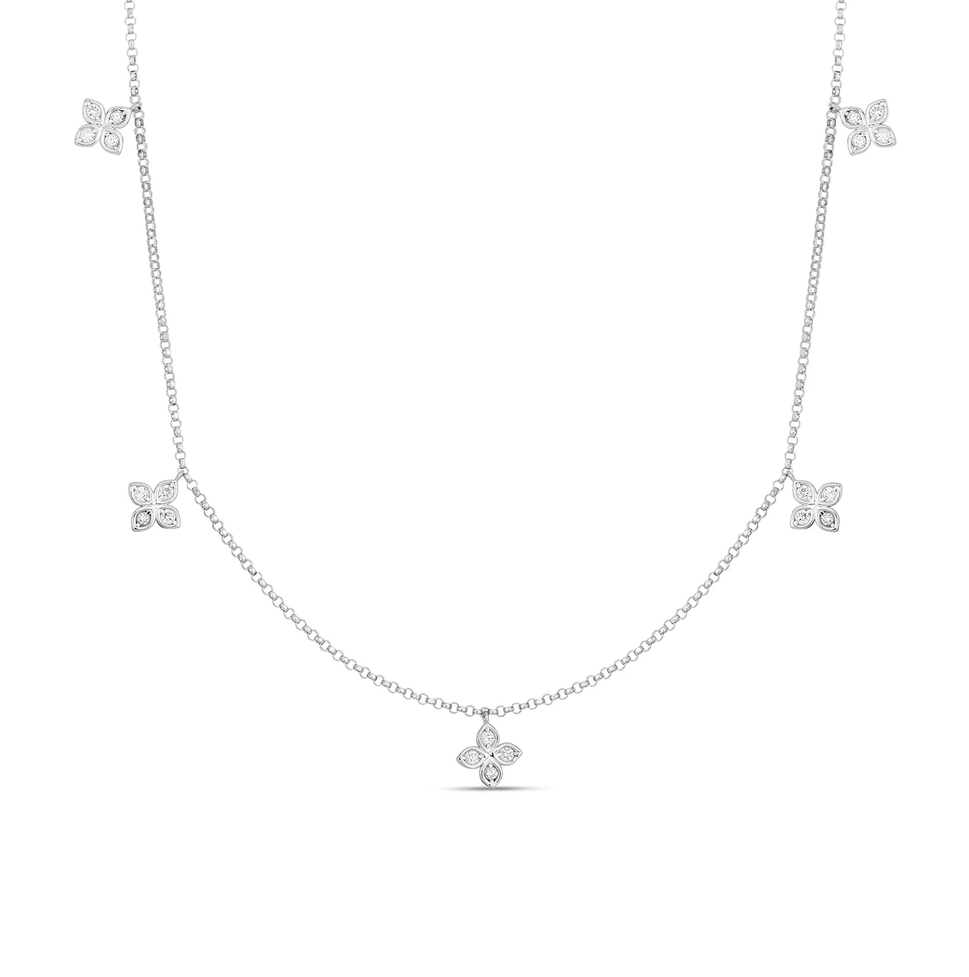 Roberto Coin Princess Flower Diamond Dangle Necklace