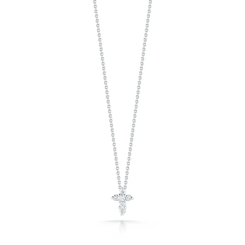 Roberto Coin Tiny Treasures White Gold and Diamond Cross Pendant