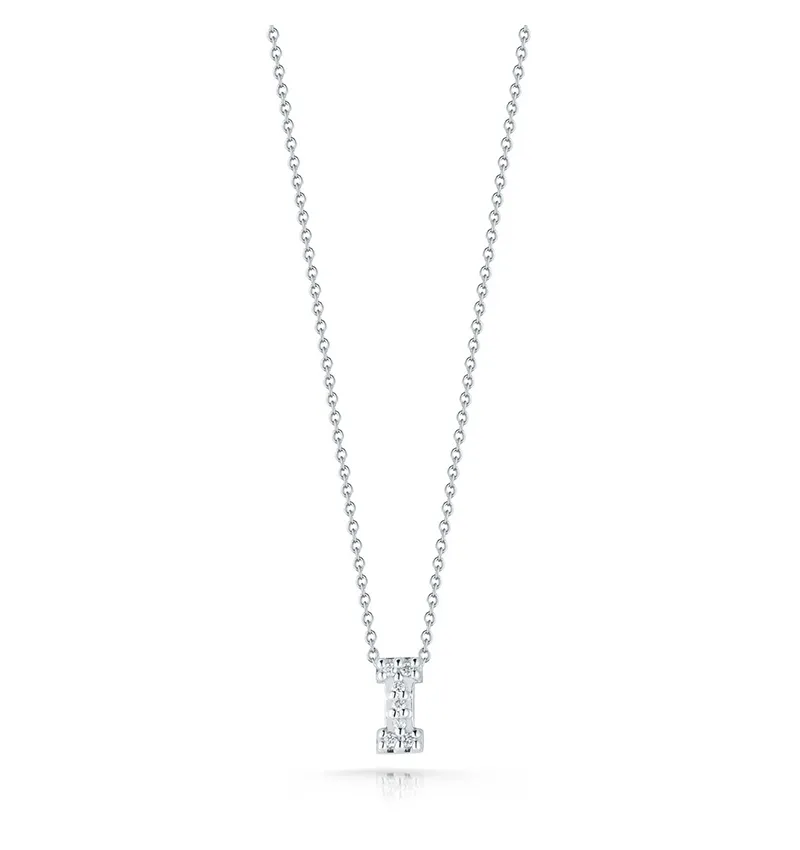 Roberto Coin Tiny Treasures White Gold "Love Letter" Initial Pendant