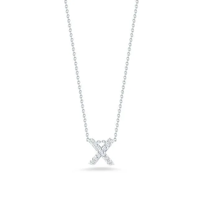 Roberto Coin Tiny Treasures White Gold "Love Letter" Initial Pendant
