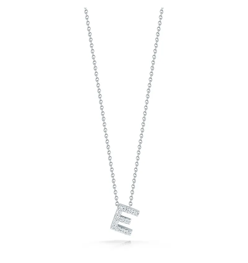 Roberto Coin Tiny Treasures White Gold "Love Letter" Initial Pendant
