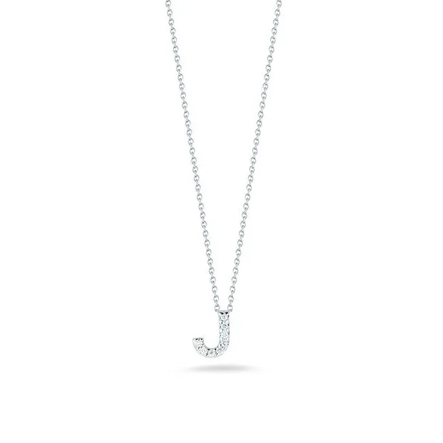 Roberto Coin Tiny Treasures White Gold "Love Letter" Initial Pendant