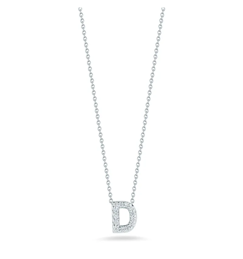 Roberto Coin Tiny Treasures White Gold "Love Letter" Initial Pendant