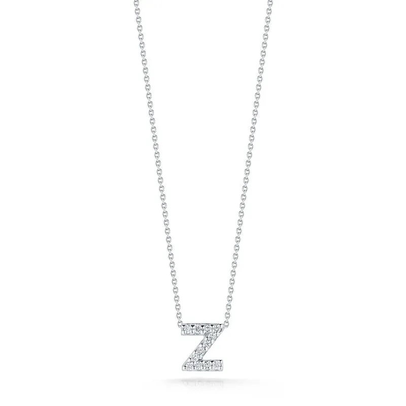 Roberto Coin Tiny Treasures White Gold "Love Letter" Initial Pendant