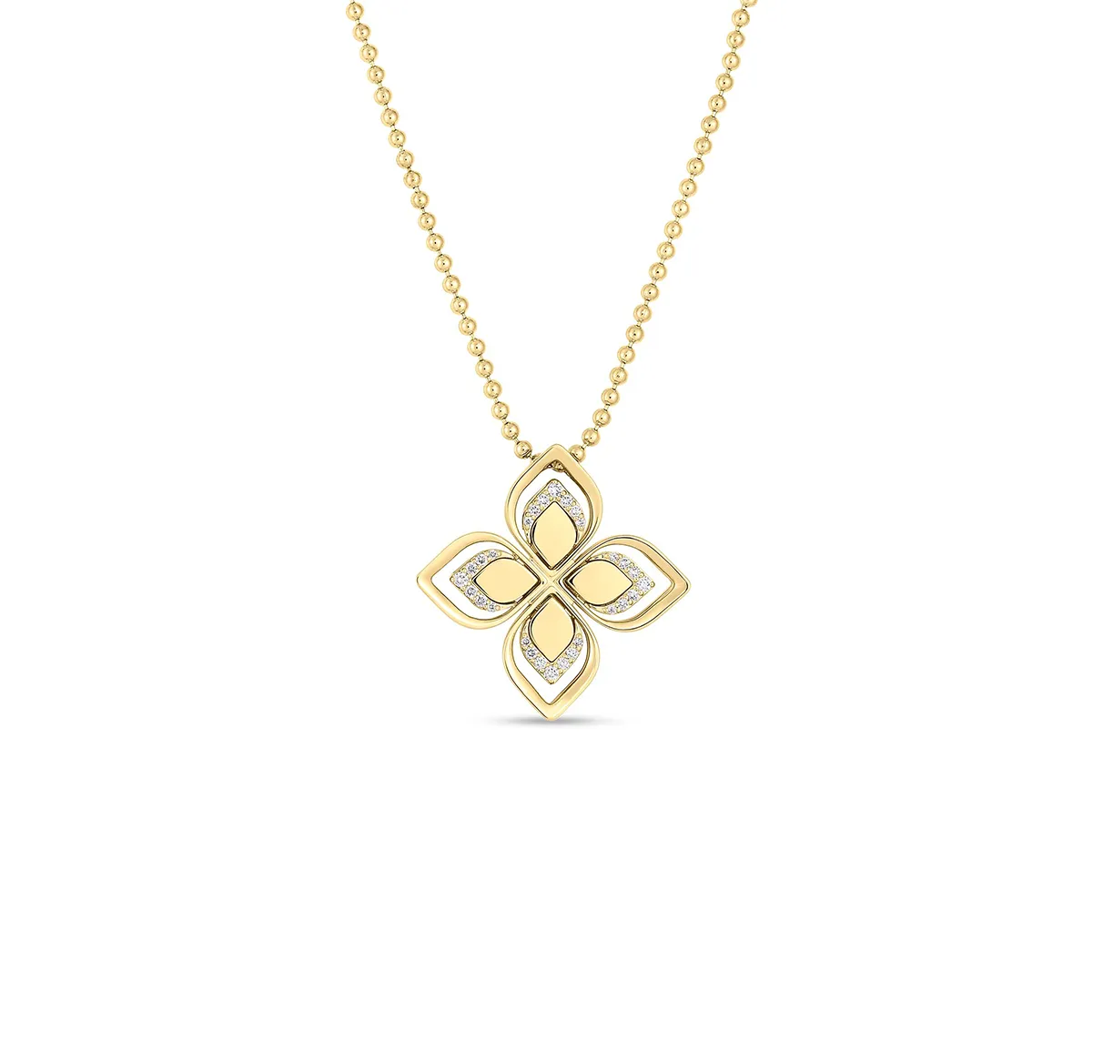 Roberto Coin Venetian Princess Yellow Gold Diamond Necklace