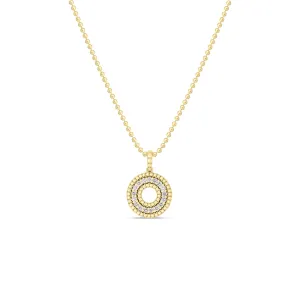 Roberto Coin Yellow Gold Siena Diamond Circle Necklace