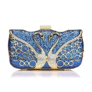 Sequin Evening Bags Elegant Swan Diamonds Clutch