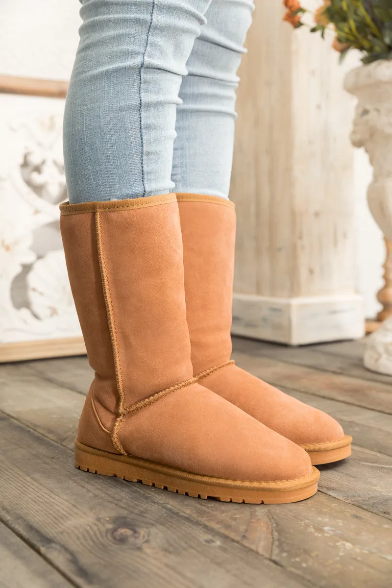 Signature Faux Fur-Lined Suede Mid-Length Boots