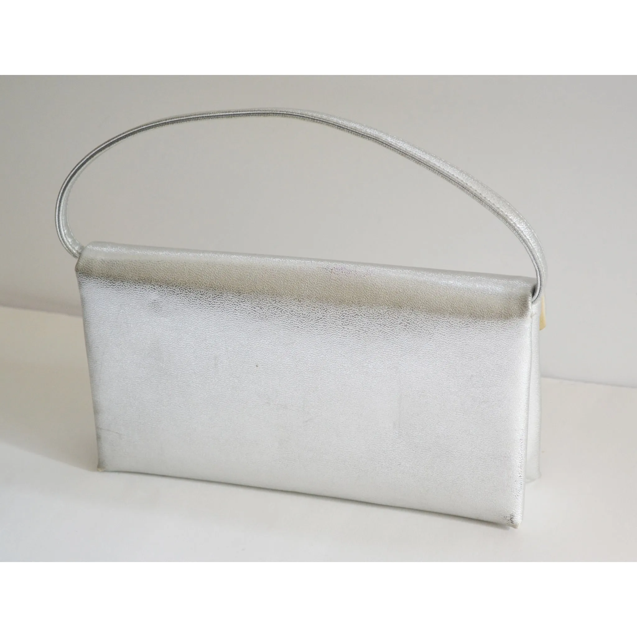 Silver Lame Leather Purse