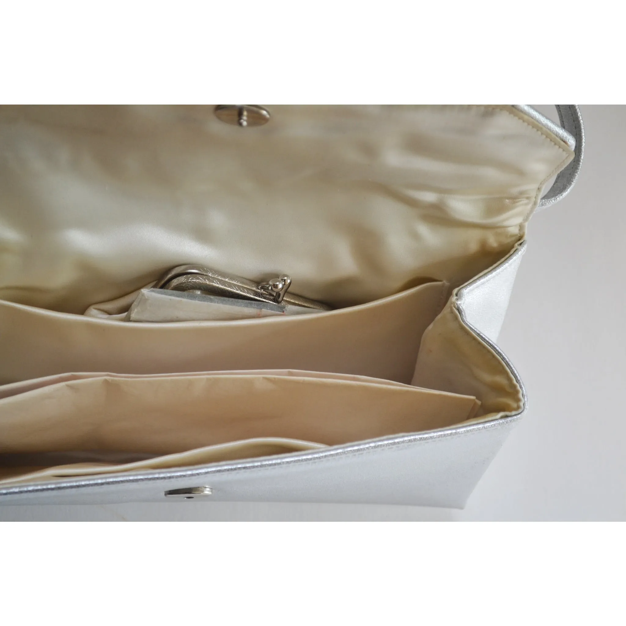 Silver Lame Leather Purse