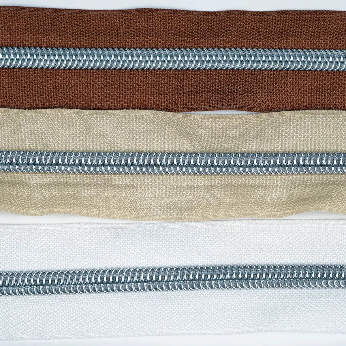 Silver Metallic Nylon No 5 Zipper 3 Yards Roll