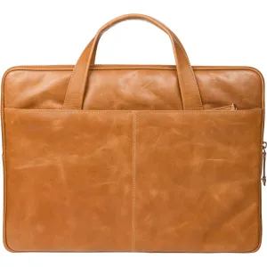 Slim Leather Laptopcase Silkeborg for PC & MacBooks up to 13"- Tan