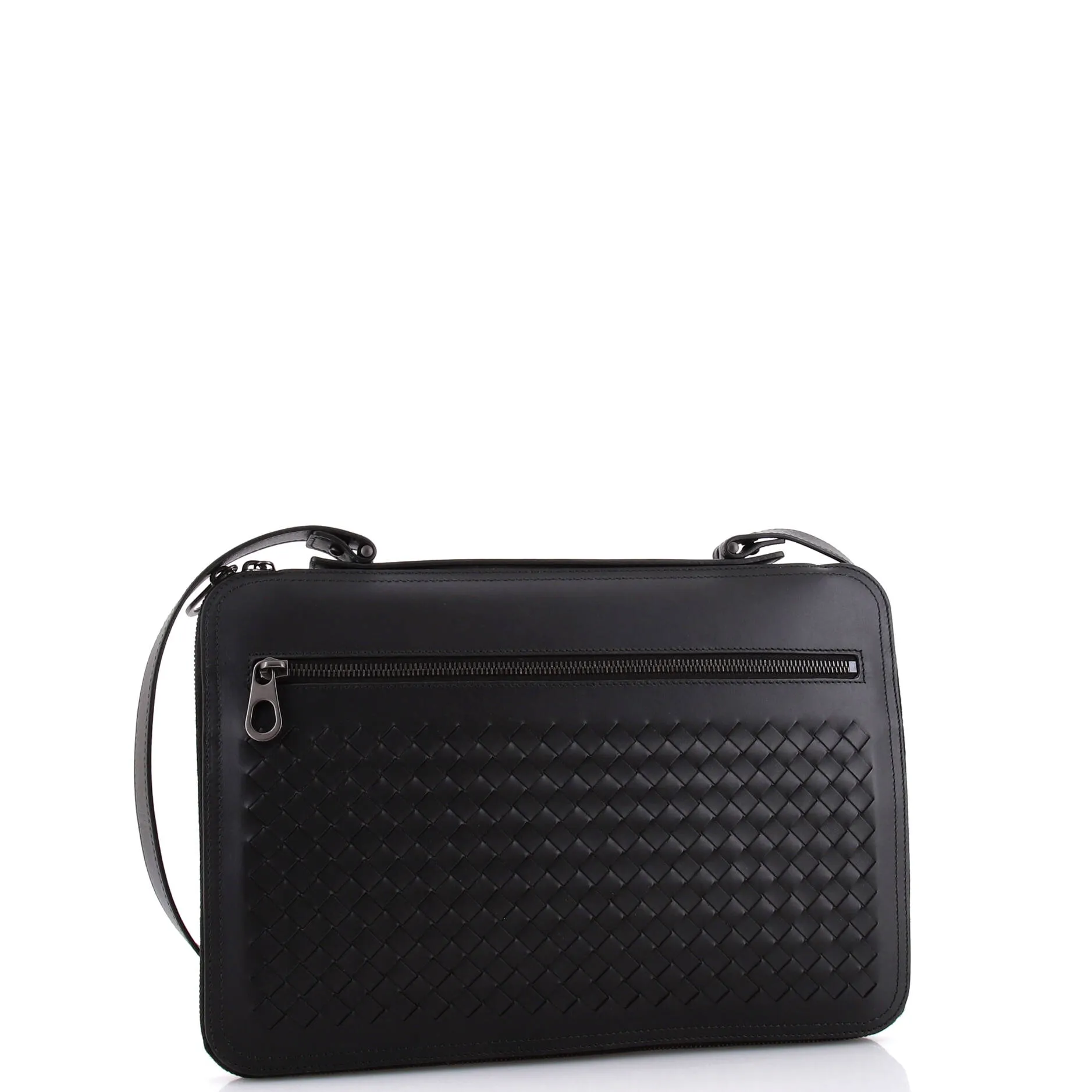 Slim Zip Around Briefcase Intrecciato Nappa