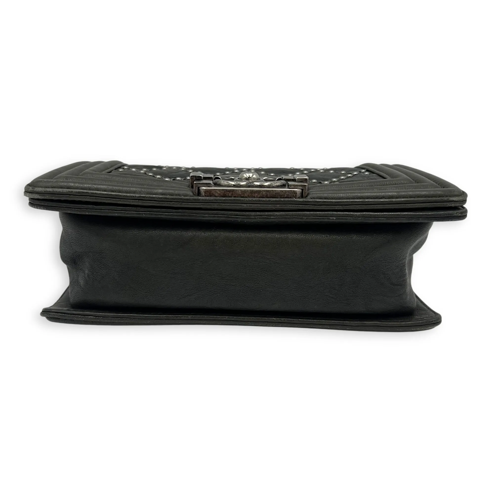 Studded Boy Small Crossbody bag in Calfskin, Ruthenium Hardware