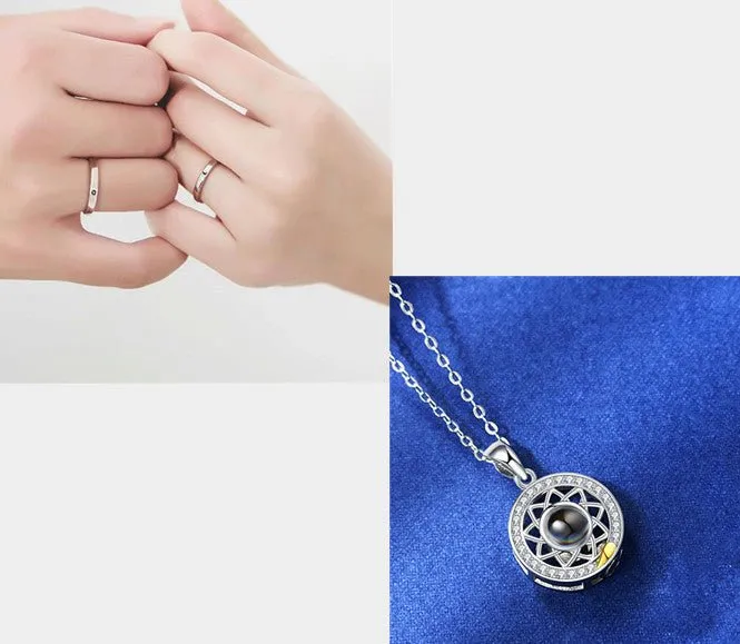 Sun Moon Shape Couple Personalized Necklaces