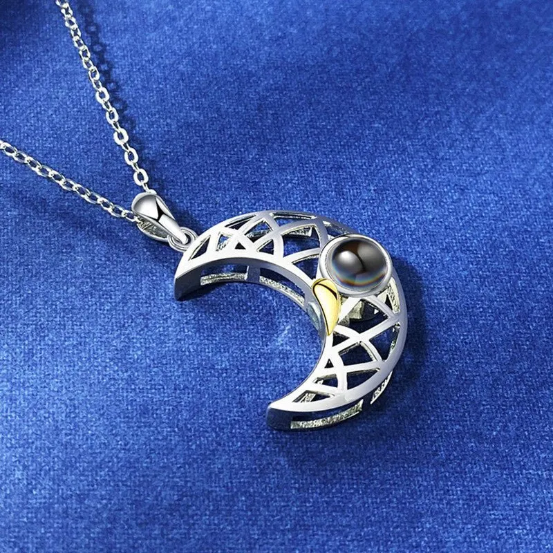 Sun Moon Shape Couple Personalized Necklaces
