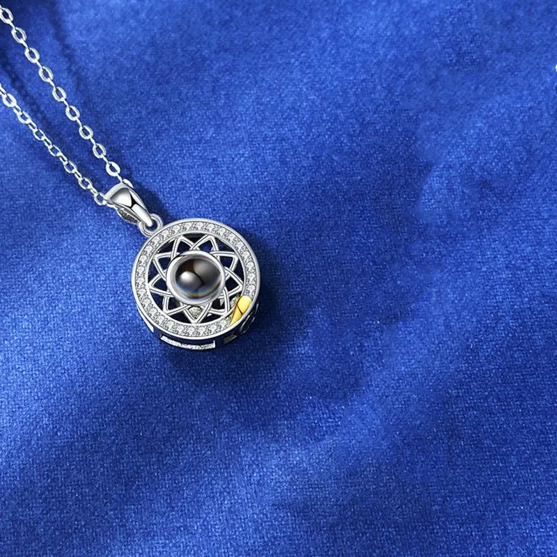Sun Moon Shape Couple Personalized Necklaces