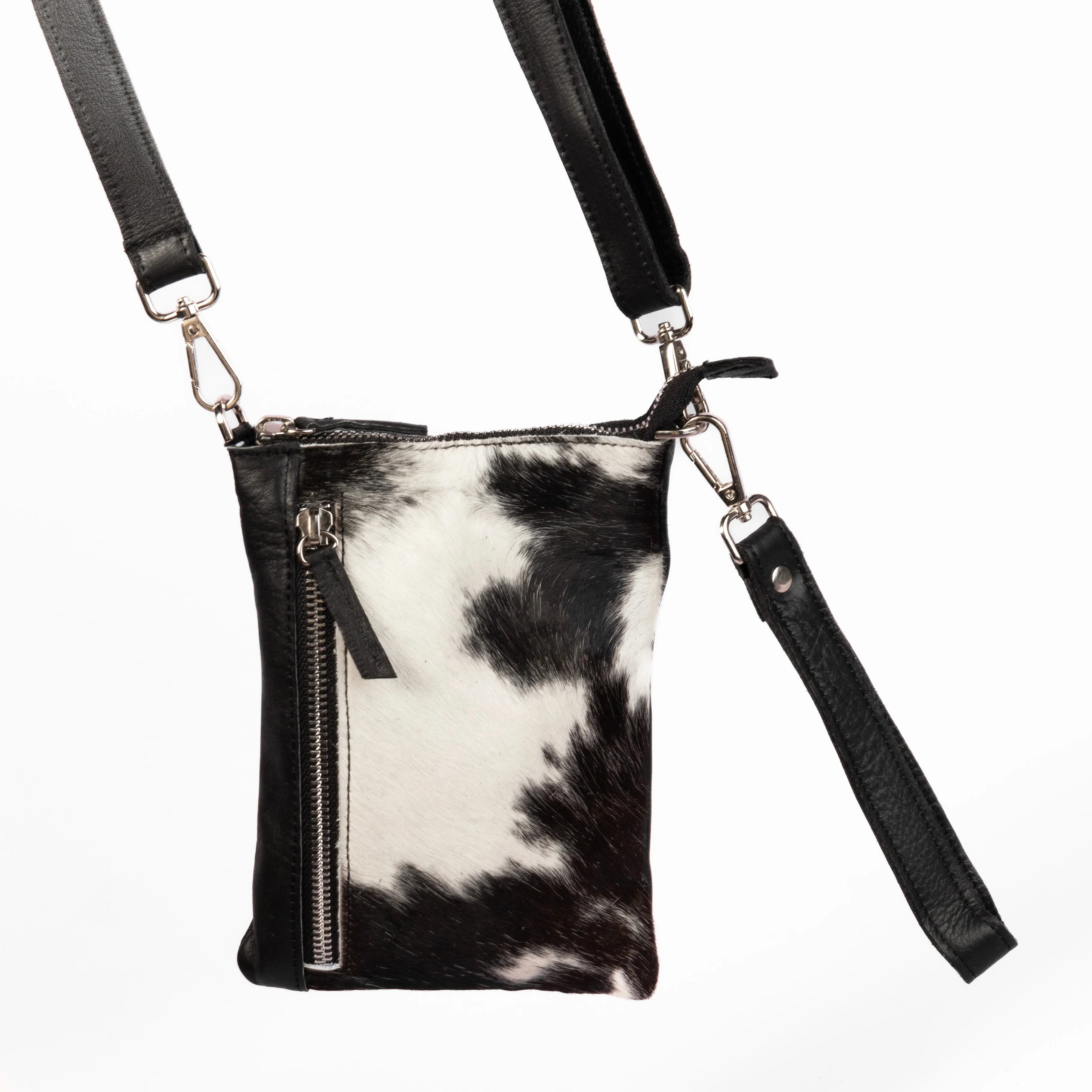 The Boomerang Cowhide Crossbody Phone Bag