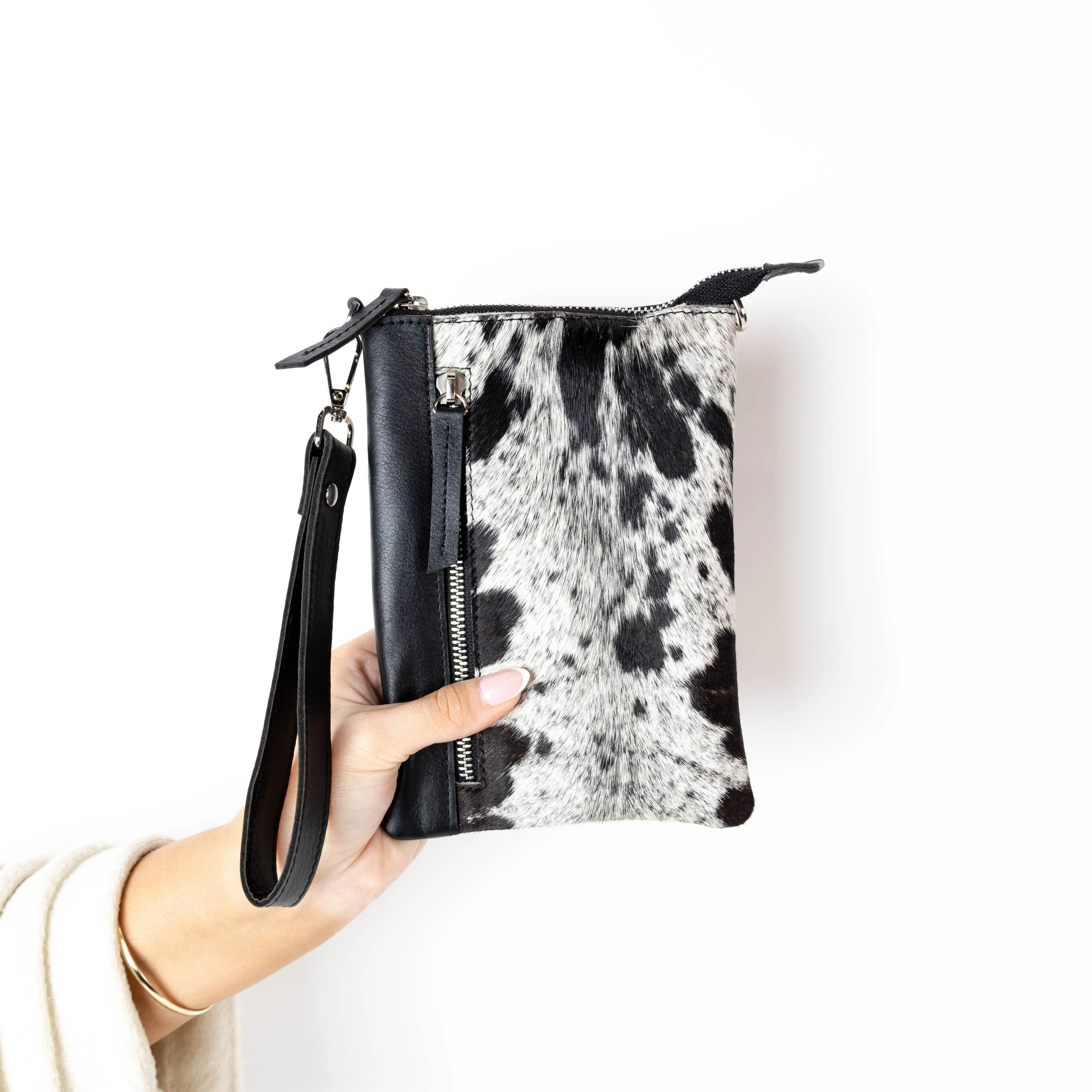 The Boomerang Cowhide Crossbody Phone Bag