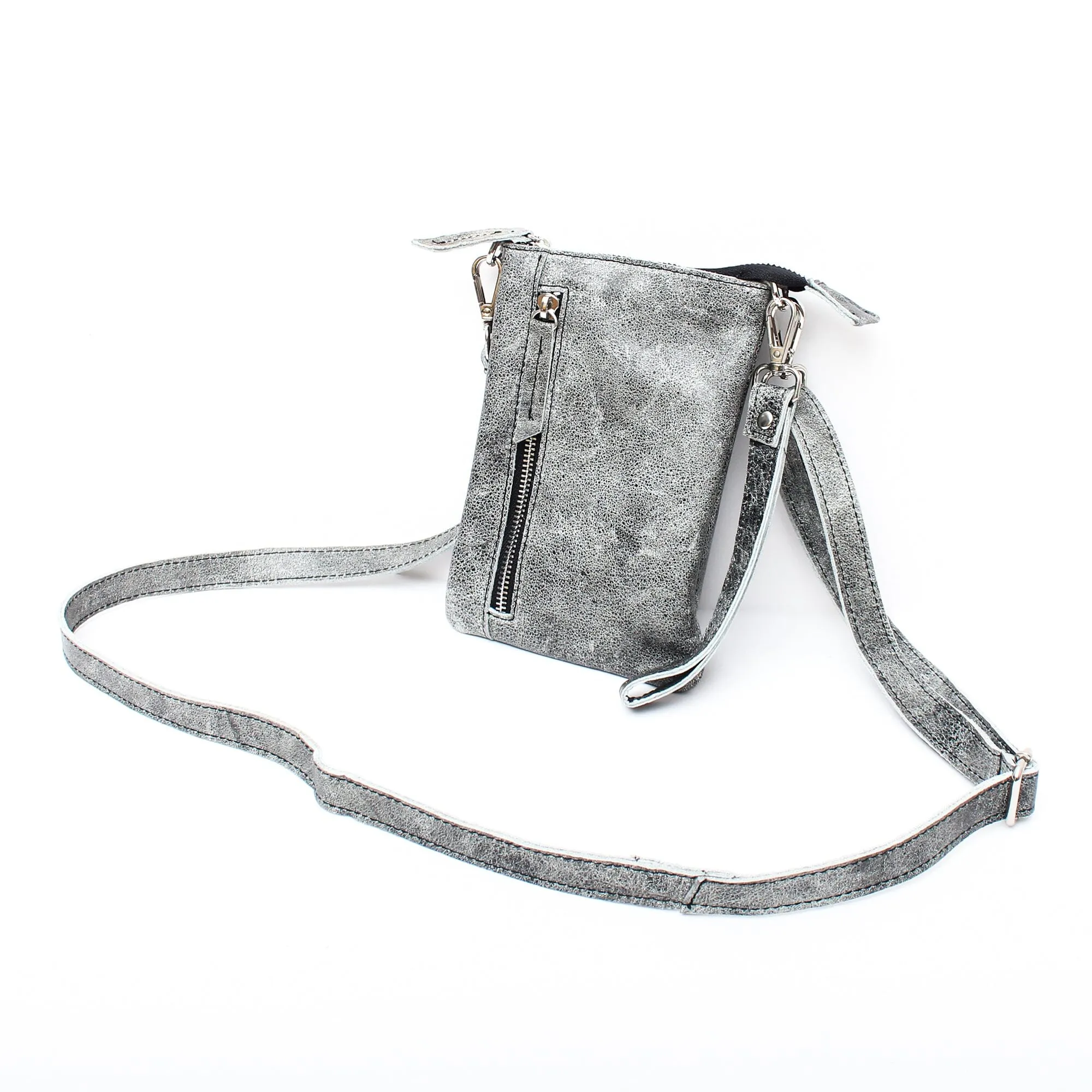 The Boomerang Cowhide Crossbody Phone Bag
