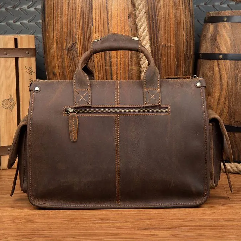 Top Grade Men’s Leather Briefcase with Shoulder Strap Handbag