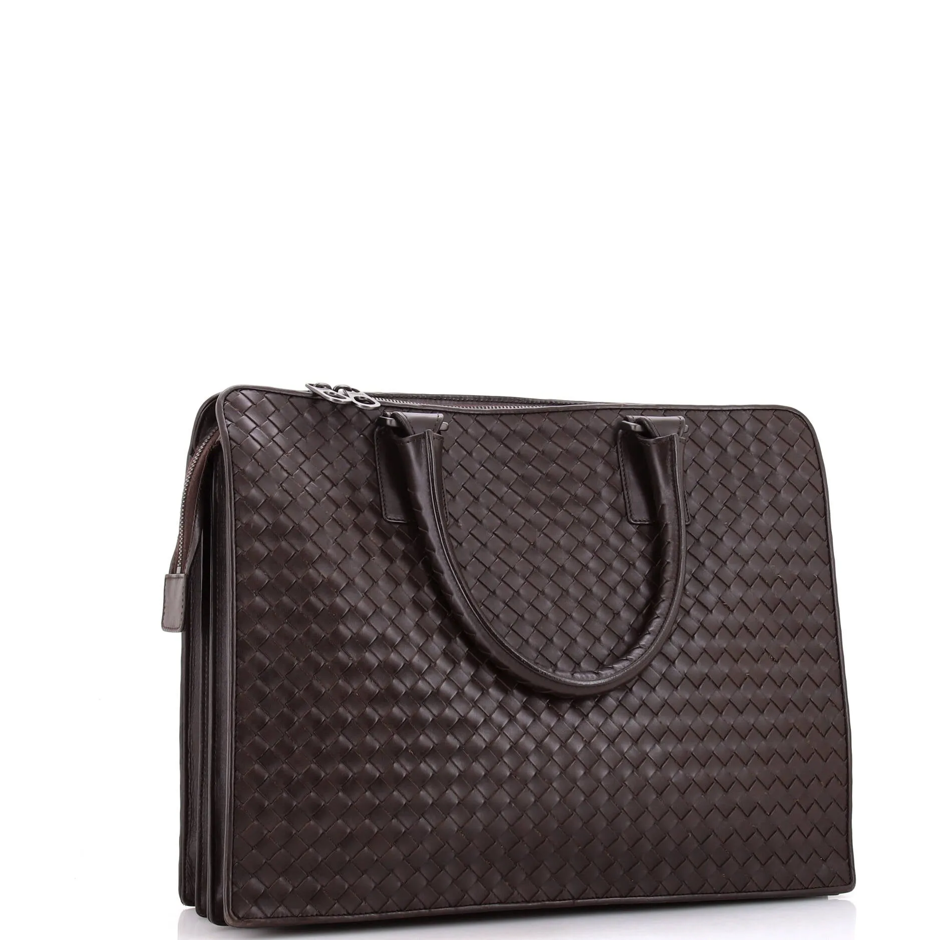 Top Zip Briefcase Intrecciato Nappa Large