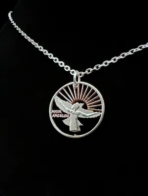 U.S. - Maya Angelou Quarter Cut Coin Pendant