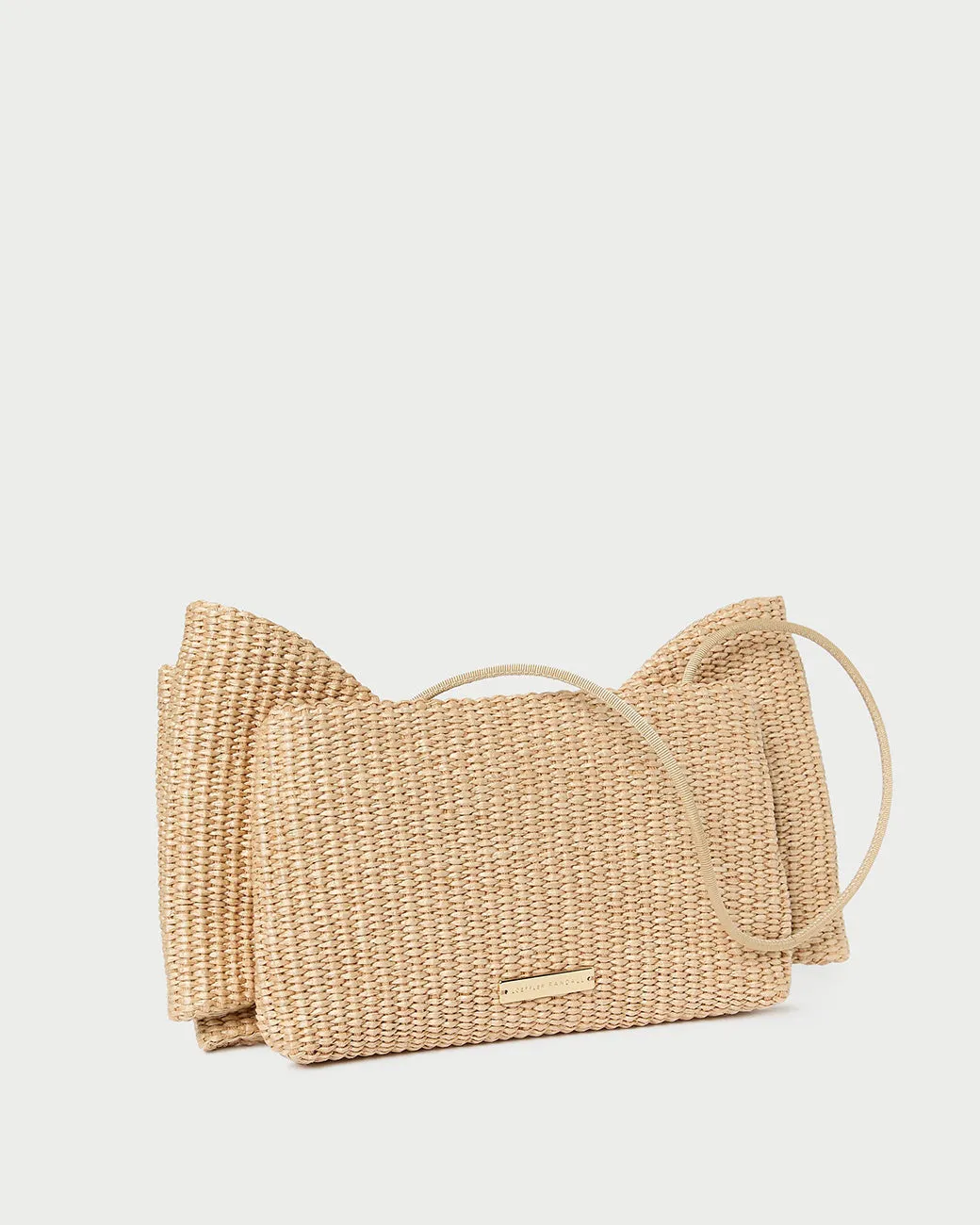 VALERIE NATURAL WOVEN BOW CLUTCH