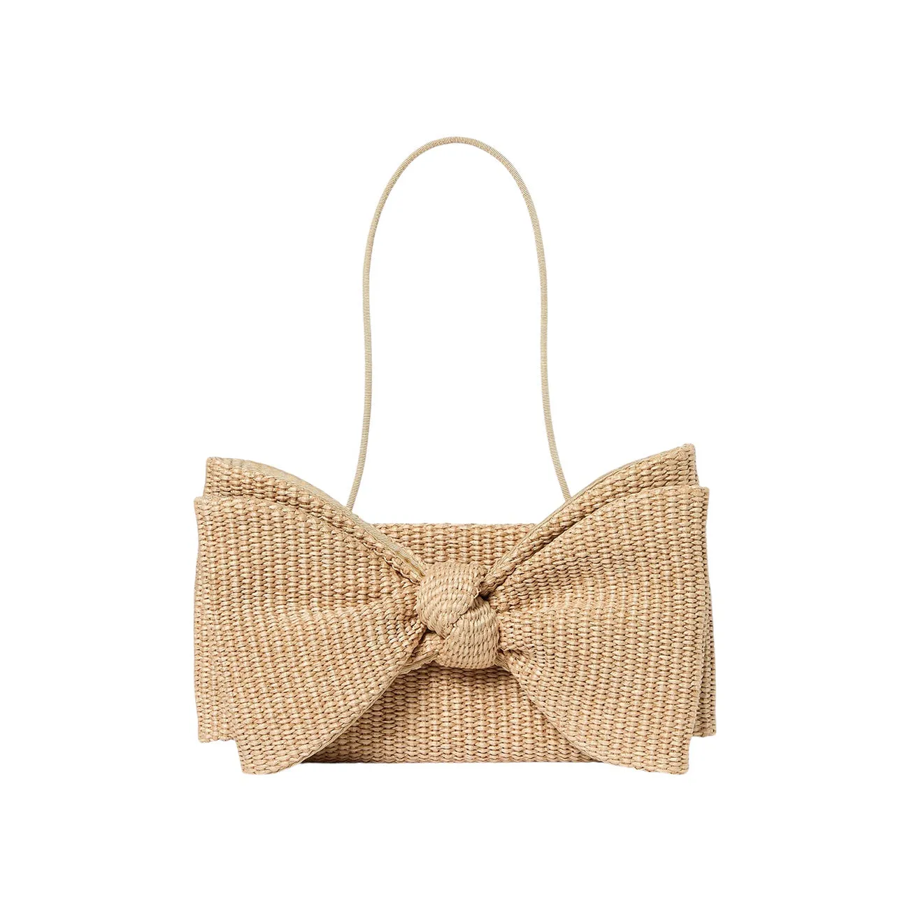 VALERIE NATURAL WOVEN BOW CLUTCH