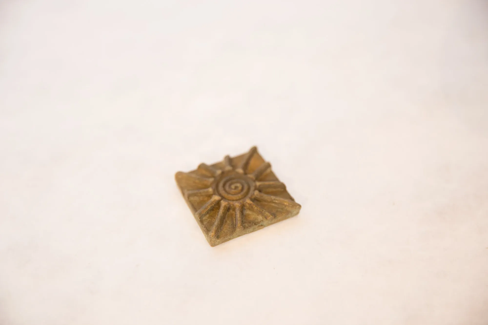 Vintage African Square Bronze Coin