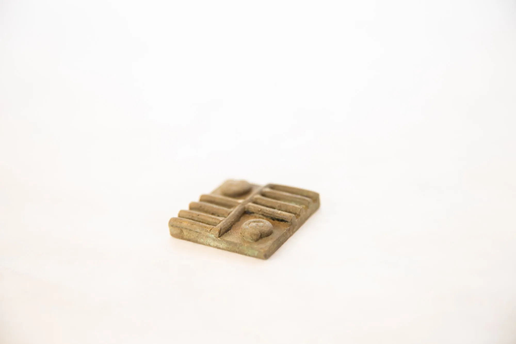 Vintage African Square Bronze Coin