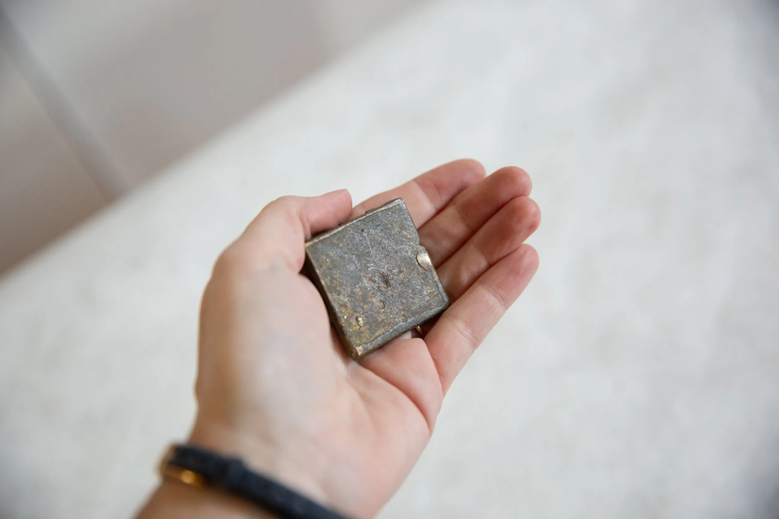 Vintage African Square Bronze Coin