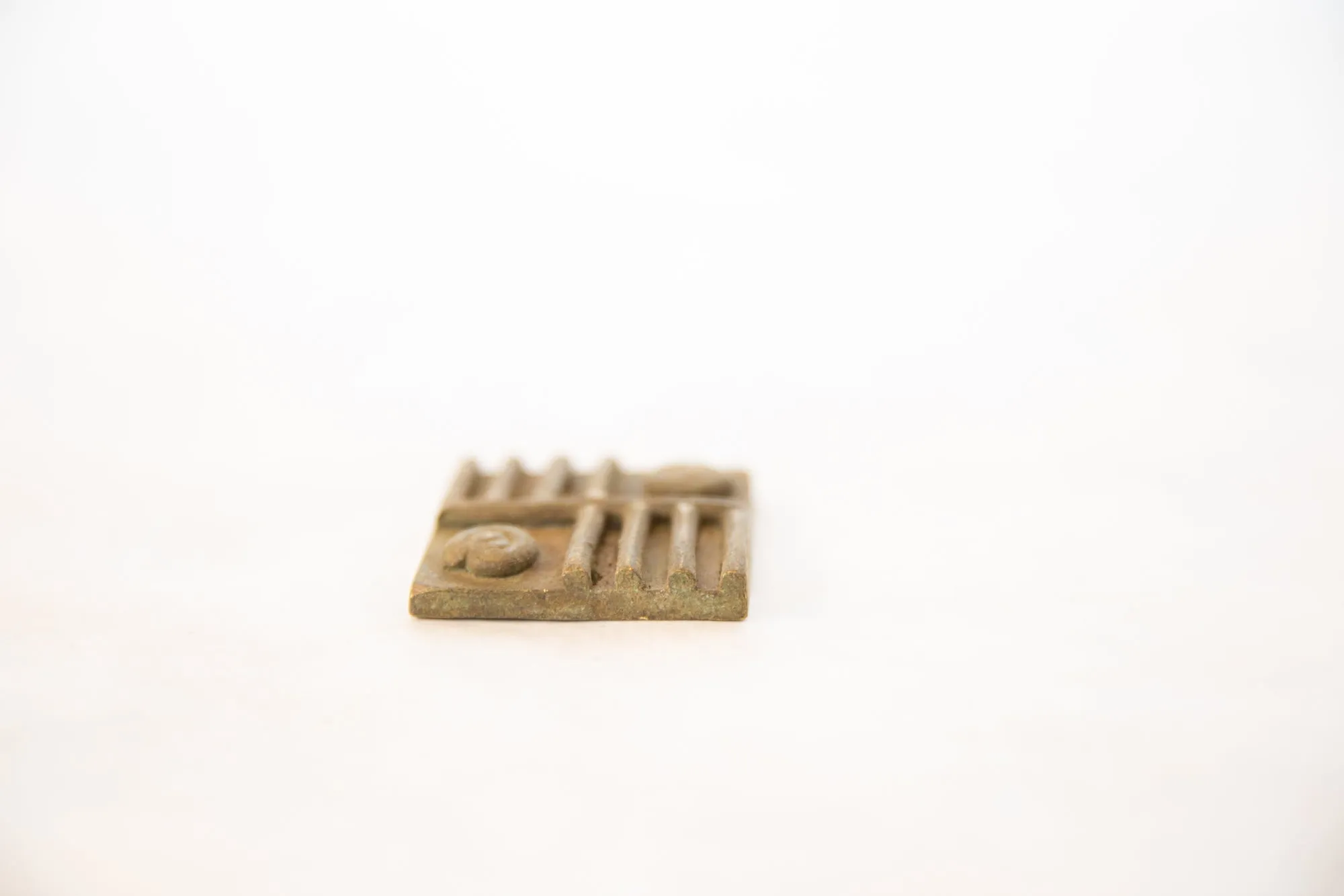 Vintage African Square Bronze Coin