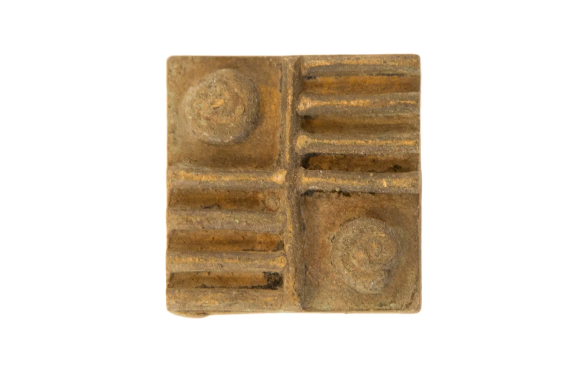Vintage African Square Bronze Coin