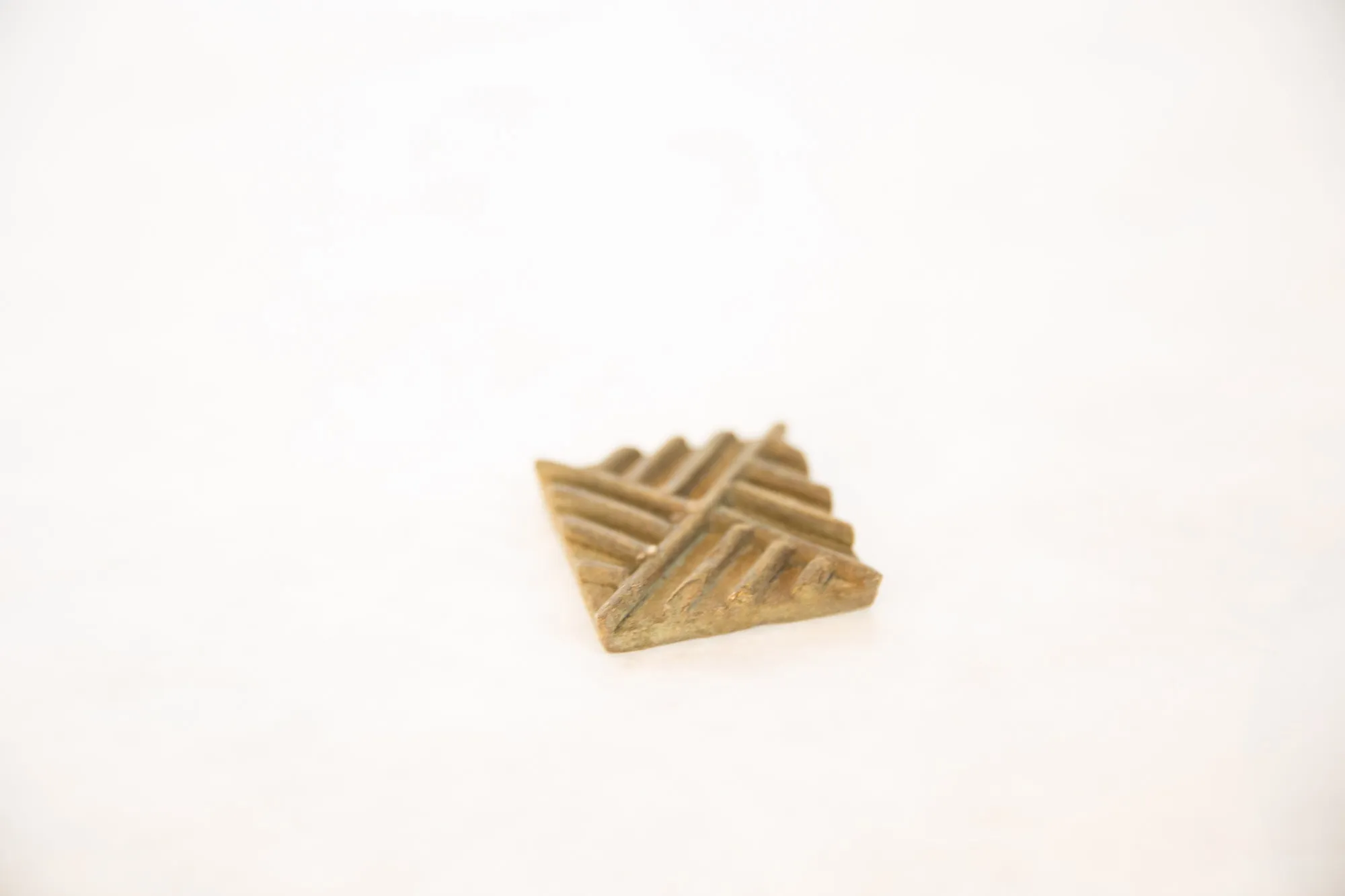 Vintage African Square Bronze Coin