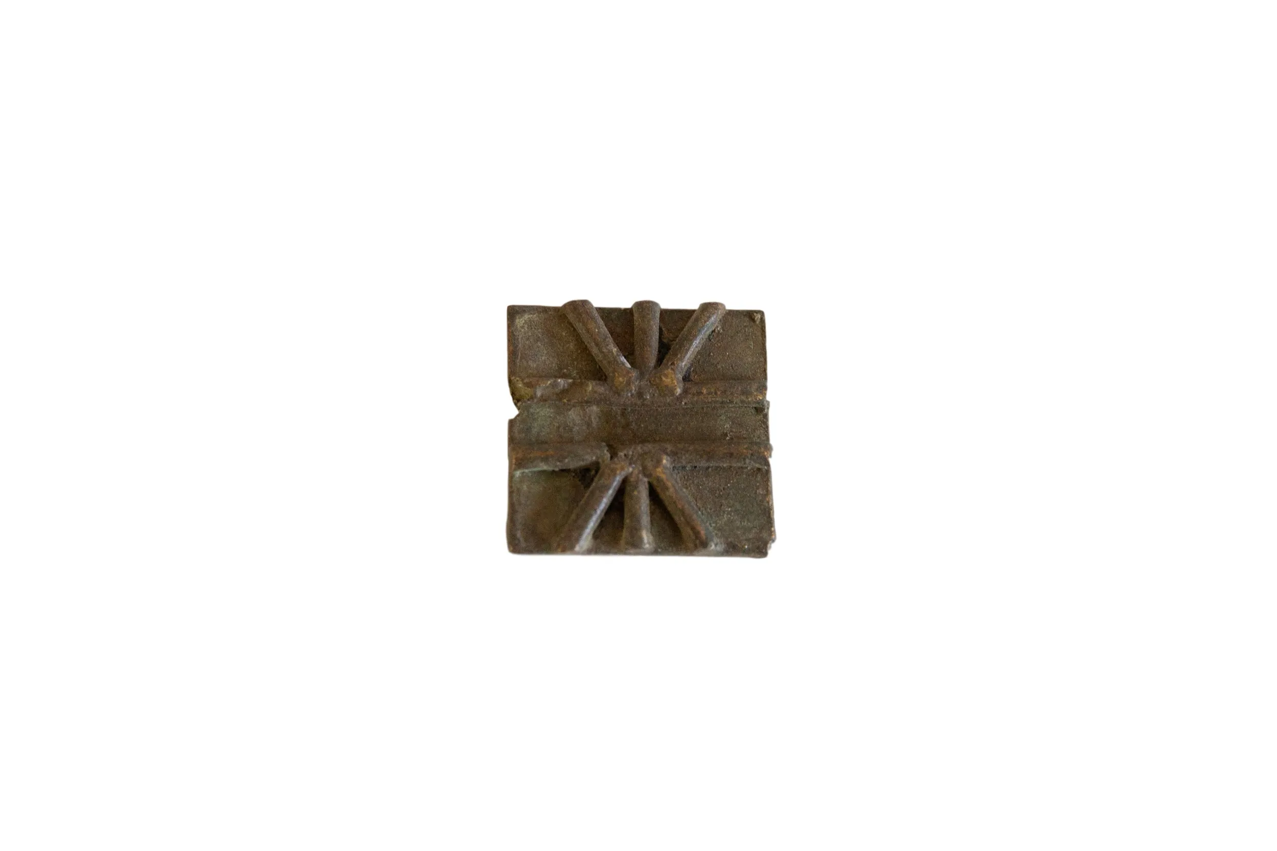 Vintage African Square Bronze Coin