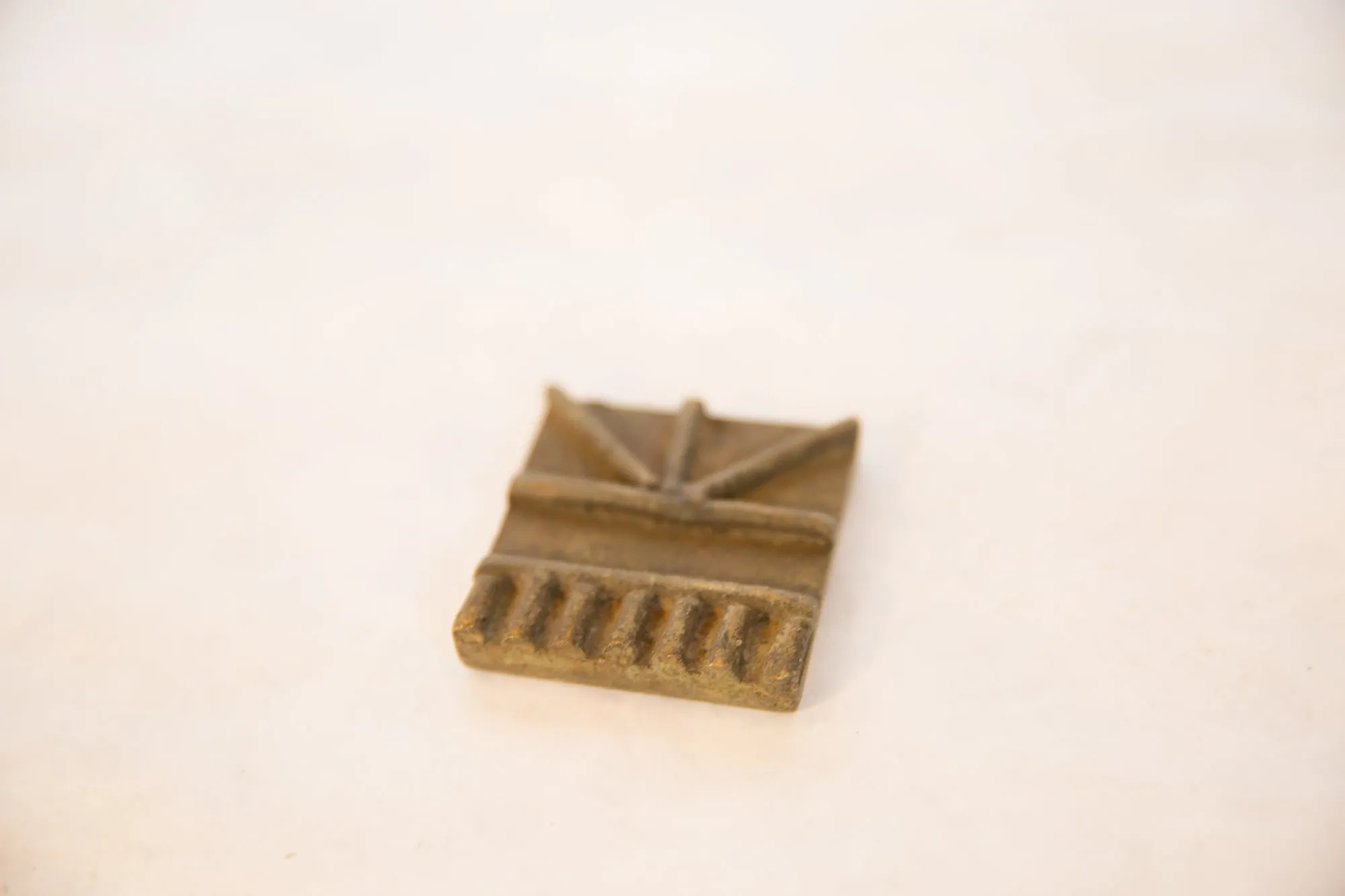 Vintage African Square Bronze Coin