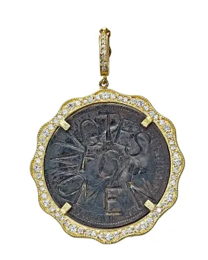 Vintage Suffragette Coin Diamond Scallop Bezel Enhancer