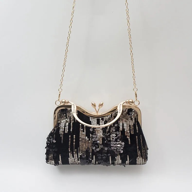 Women Sequin Evening Clutch Purse