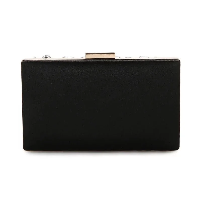 Women's Clutch Bag Wedding Purse Evening Shoulder Bags with Two Chain